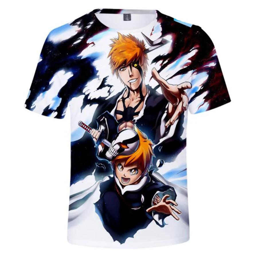  ĳ־ ҳ ҳ T  Anime Bleach Kurosaki Ichigo 3D Print Cosplay T-shirt Funny Hipster Fashion Cool Tee Shirts